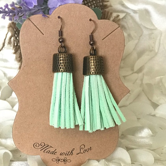 Faux suede tassel earrings - Picture 2 of 4